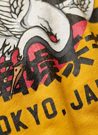 Superdry Bisiklet Yaka Baskılı Sarı Erkek T-Shirt M1011897A7SD_TOKYO VL GRAPHIC T SHI