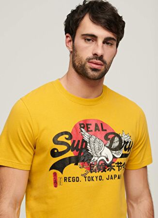 Superdry Bisiklet Yaka Baskılı Sarı Erkek T-Shirt M1011897A7SD_TOKYO VL GRAPHIC T SHI