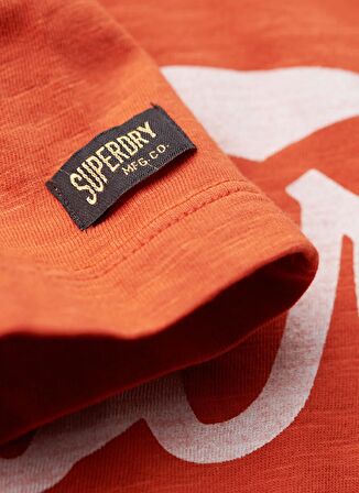 Superdry Bisiklet Yaka Baskılı Turuncu Erkek T-Shirt M1011905A1FH_COPPER LABEL SCRIPT TE