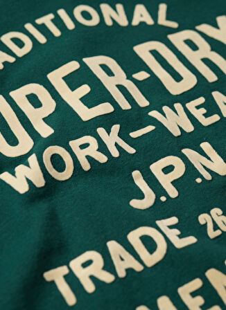 Superdry Bisiklet Yaka Baskılı Yeşil Erkek T-Shirt M1011906A9VK_WORKWEAR FLOCK GRAPHIC