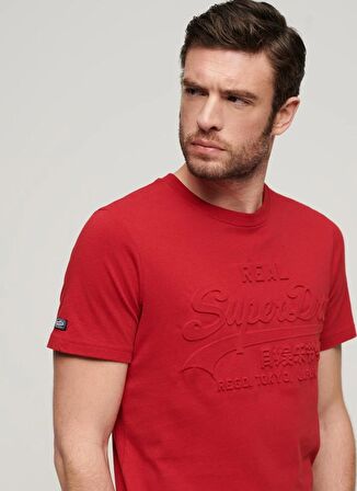 Superdry Bisiklet Yaka Baskılı Kırmızı Erkek T-Shirt M1011908A5OV_EMBOSSED VL T SHIRT