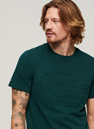 Superdry Bisiklet Yaka Baskılı Yeşil Erkek T-Shirt M1011908A8UM_EMBOSSED VL T SHIRT