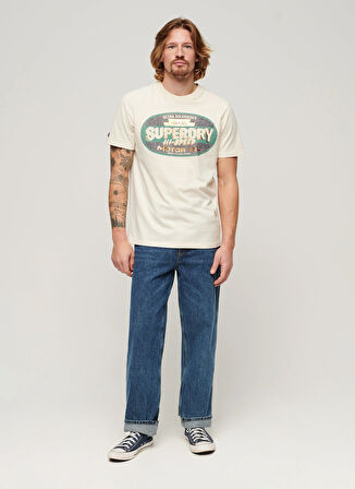 Superdry Bisiklet Yaka Baskılı Beyaz Erkek T-Shirt M1011910A3KU_GASOLINE WORKWEAR TEE