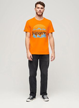 Superdry Bisiklet Yaka Baskılı Turuncu Erkek T-Shirt M1011911AP2T_GREAT OUTDOORS NR GRAP