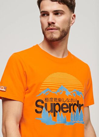 Superdry Bisiklet Yaka Baskılı Turuncu Erkek T-Shirt M1011911AP2T_GREAT OUTDOORS NR GRAP