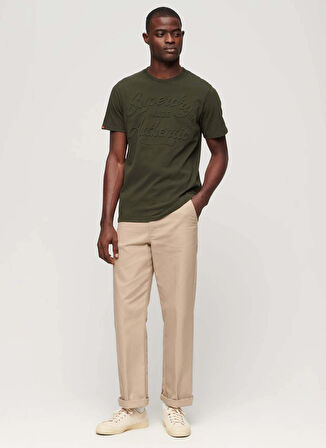 Superdry Bisiklet Yaka Düz Koyu Yeşil Erkek T-Shirt M1011915A1KM_EMBOSSED ARCHIVE GRAPH