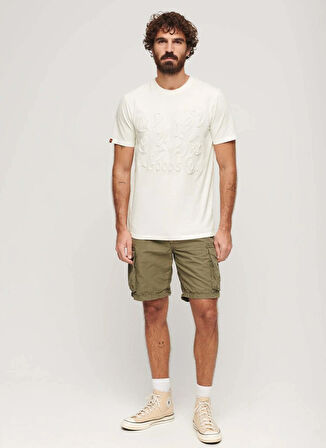 Superdry Bisiklet Yaka Düz Beyaz Erkek T-Shirt M1011915A34C_EMBOSSED ARCHIVE GRAPH