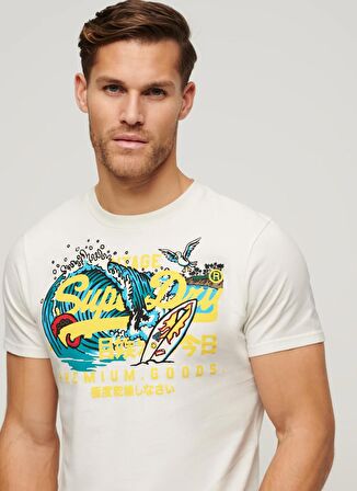 Superdry Bisiklet Yaka Baskılı Beyaz Erkek T-Shirt M1011916A71D_LA VL GRAPHIC T SHIRT