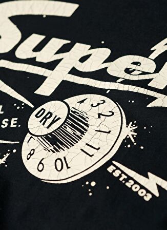 Superdry Bisiklet Yaka Baskılı Siyah Erkek T-Shirt M1011918A12A_RETRO ROCKER GRAPHIC T