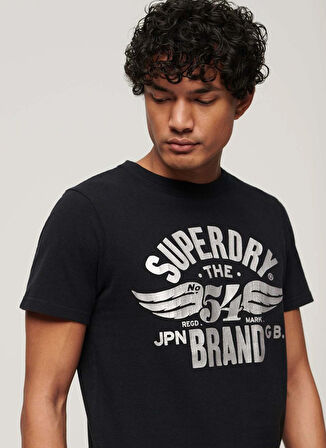 Superdry Bisiklet Yaka Baskılı Siyah Erkek T-Shirt M1011919A9RN_REWORKED CLASSICS GRAP