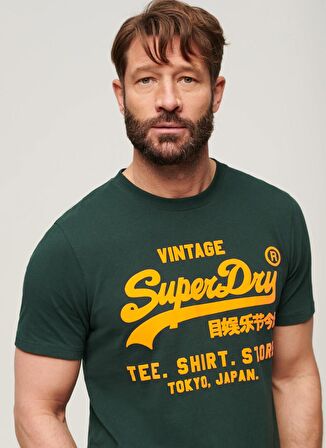 Superdry Bisiklet Yaka Baskılı Petrol Erkek T-Shirt M1011922A27E_NEON VL T SHIRT