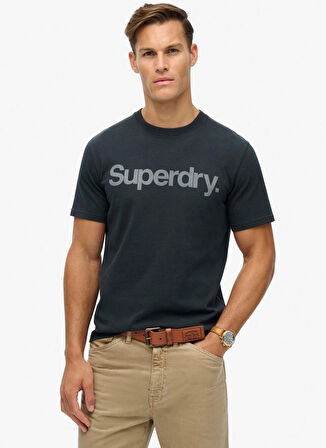 Superdry Bisiklet Yaka Baskılı Lacivert Erkek T-Shirt M1011928A98T_CORE LOGO CITY LOOSE T