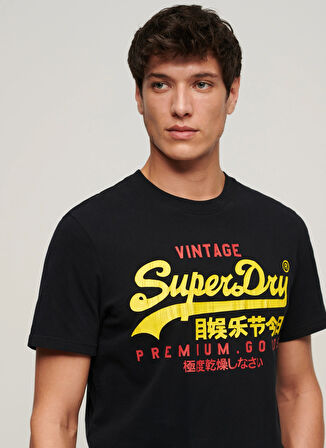 Superdry Bisiklet Yaka Baskılı Siyah Erkek T-Shirt M1011977A12A_VL DUO TEE