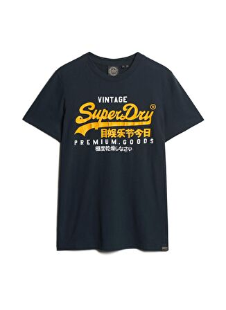 Superdry Bisiklet Yaka Baskılı Lacivert Erkek T-Shirt M1011977A98T_VL DUO TEE