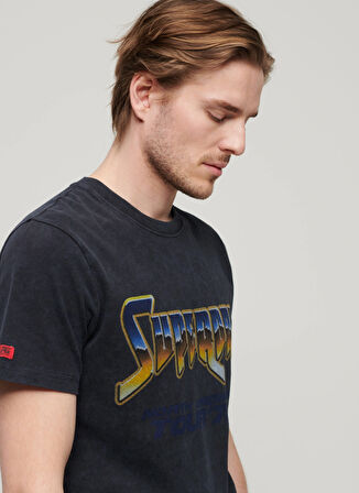 Superdry Bisiklet Yaka Baskılı Siyah Erkek T-Shirt M1011981A02A_ROCK GRAPHIC BAND TEE