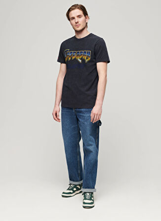 Superdry Bisiklet Yaka Baskılı Siyah Erkek T-Shirt M1011981A02A_ROCK GRAPHIC BAND TEE