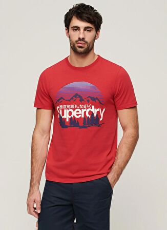 Superdry Bisiklet Yaka Baskılı Kırmızı Erkek T-Shirt M1011982A9QZ_GREAT OUTDOORS GRAPHIC