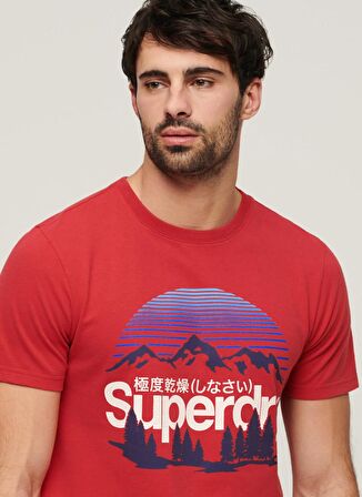 Superdry Bisiklet Yaka Baskılı Kırmızı Erkek T-Shirt M1011982A9QZ_GREAT OUTDOORS GRAPHIC