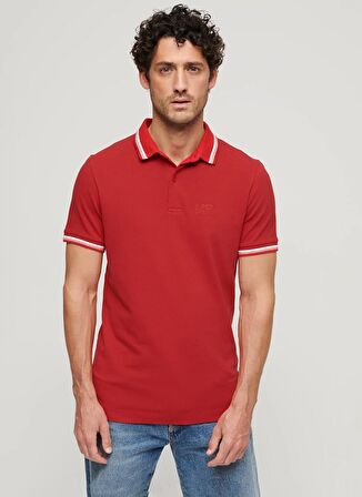 Superdry Düz Kırmızı Erkek Polo T-Shirt M1110387AOMG_SPORTSWEAR RELAXED TIP