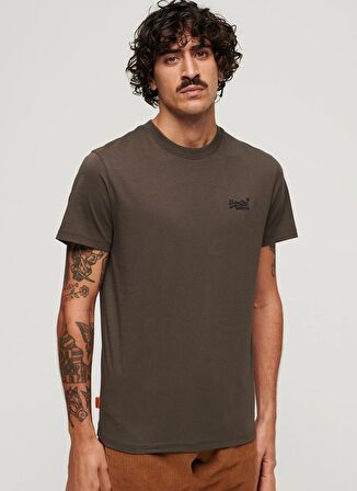 Superdry Bisiklet Yaka Düz Siyah Erkek T-Shirt M1011927A06A_ESSENTIAL LOGO EMB TEE