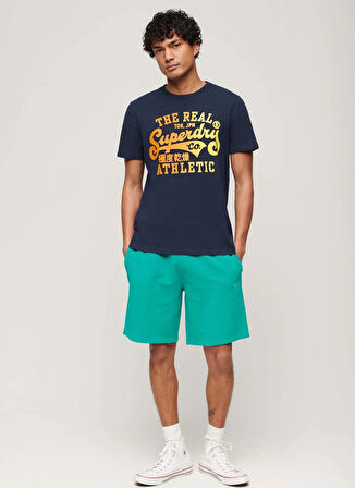 Superdry Bisiklet Yaka Baskılı Lacivert Erkek T-Shirt M1011919A97T_REWORKED CLASSICS GRAP