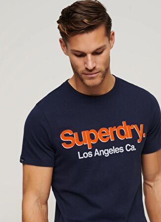 Superdry Bisiklet Yaka Baskılı Lacivert Erkek T-Shirt M1011985A97T_CORE LOGO CLASSIC WASH