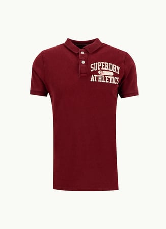 Superdry Baskılı Bordo Erkek Polo T-Shirt VINTAGE ATHLETIC POLO