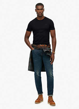 Superdry Bisiklet Yaka Siyah Erkek T-Shirt M1011245M-16A_ESSENTIAL LOGO EMB TE