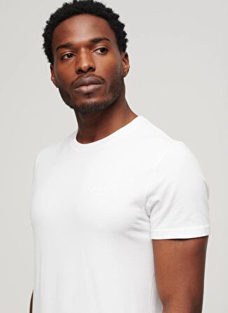 Superdry Bisiklet Yaka Düz Beyaz Erkek T-Shirt M1011245M44C_ESSENTIAL LOGO EMB TEE