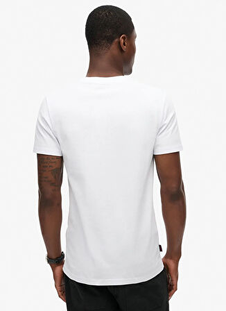 Superdry Bisiklet Yaka Düz Beyaz Erkek T-Shirt M1011245M44C_ESSENTIAL LOGO EMB TEE