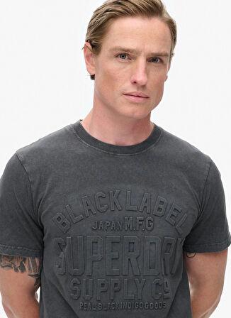 Superdry Bisiklet Yaka Siyah Erkek T-Shirt M1012004A04A_EMBOSSED LOGO GRAPHIC