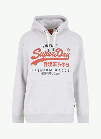 Superdry Kapüşon Yaka Gri Erkek Sweatshırt M2013687A5WB_DUO VINTAGE LOGO HOODI