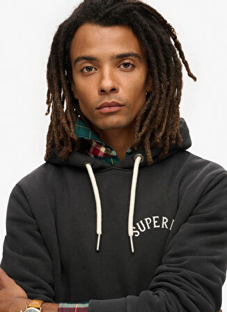 Superdry Kapüşon Yaka Siyah Sweatshırt M2013689A02A_TATTOO GRAPHIC HOODIE