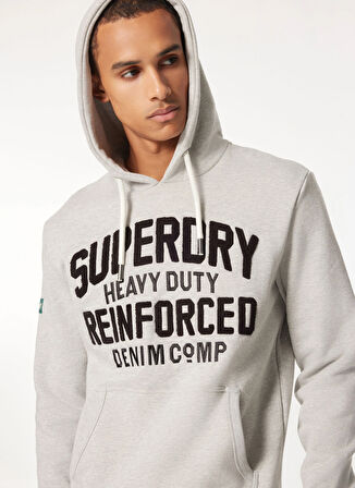 Superdry Kapüşon Yaka Bej Erkek Sweatshırt M2013697A1WY_EMBROIDER SCRIPT GRAPH