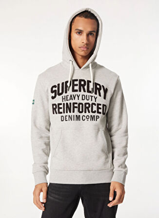 Superdry Kapüşon Yaka Bej Erkek Sweatshırt M2013697A1WY_EMBROIDER SCRIPT GRAPH