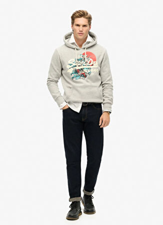 Superdry Kapüşon Yaka Bej Erkek Sweatshırt M2013702A1WY_TOKYO VL GRAPHIC HOODI