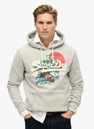 Superdry Kapüşon Yaka Bej Erkek Sweatshırt M2013702A1WY_TOKYO VL GRAPHIC HOODI