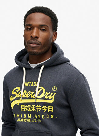 Superdry Kapüşon Yaka Lacivert Erkek Sweatshırt M2013704AAGT_NEON VL GRAPHIC HOODIE