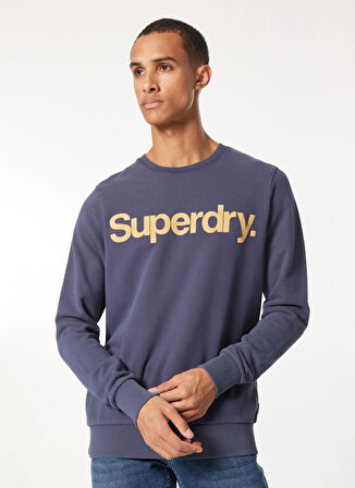 Superdry Bisiklet Yaka Lacivert Erkek Sweatshırt M2013714AJUA_CLASSIC CORE LOGO SWEA