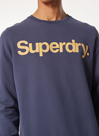 Superdry Bisiklet Yaka Lacivert Erkek Sweatshırt M2013714AJUA_CLASSIC CORE LOGO SWEA