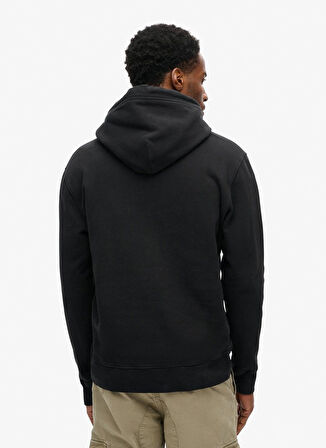 Superdry Kapüşon Yaka Siyah Erkek Sweatshırt M2013724A02A_CORE LOGO FADE LOOSE H