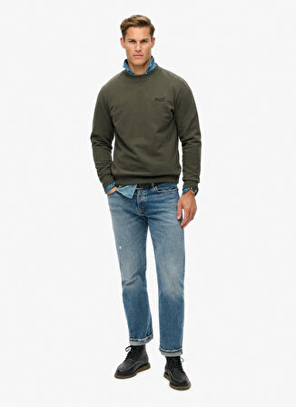 Superdry Bisiklet Yaka Koyu Yeşil Erkek Sweatshırt M2013751A3JZ_ESSENTIAL LOGO CREW SW