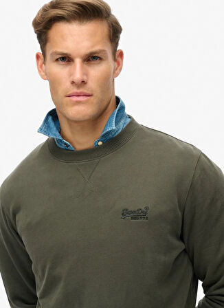 Superdry Bisiklet Yaka Koyu Yeşil Erkek Sweatshırt M2013751A3JZ_ESSENTIAL LOGO CREW SW