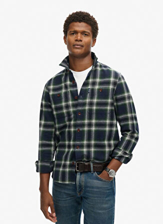 Superdry Normal Siyah Erkek Gömlek M4010651AB4L_VINTAGE CHECK OVERSHIR