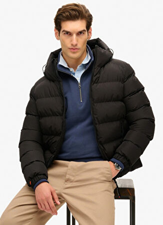 Superdry Siyah Erkek Mont M5011912A02A_SPORTS PUFFER JACKET