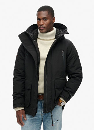 Superdry Siyah Erkek Mont M5011922A02A_HOOD ULTIMATE EMB WIND