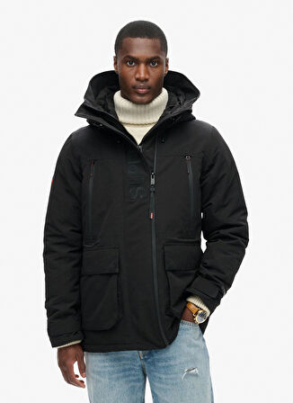 Superdry Siyah Erkek Mont M5011922A02A_HOOD ULTIMATE EMB WIND