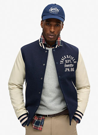 Superdry Lacivert Erkek Mont M5012037AGKV_VARSITY CHAIN STITCH B