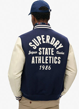 Superdry Lacivert Erkek Mont M5012037AGKV_VARSITY CHAIN STITCH B