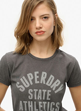 Superdry Bisiklet Yaka Gri Kadın T-Shirt W1011604A